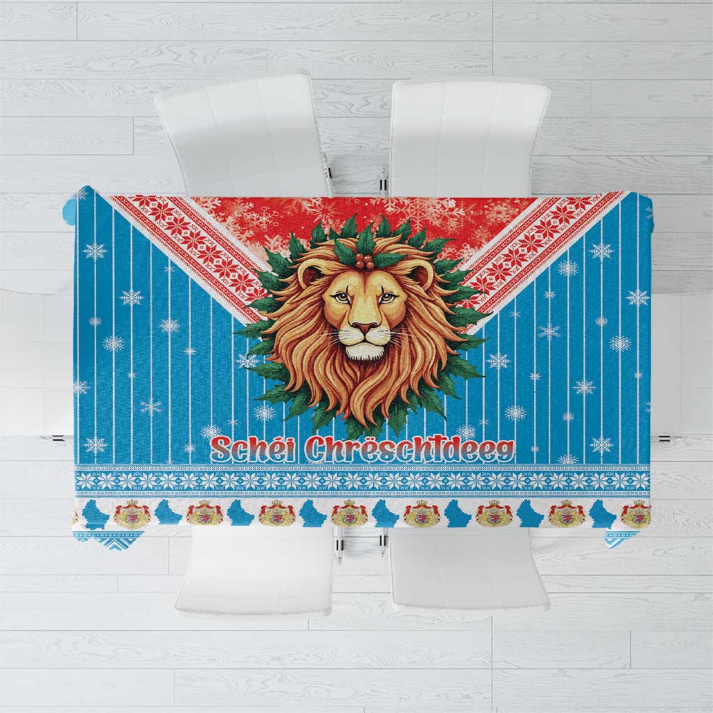 Luxembourg Christmas Tablecloth Schei Chreschtdeeg Xmas Pattern - Wonder Print Shop