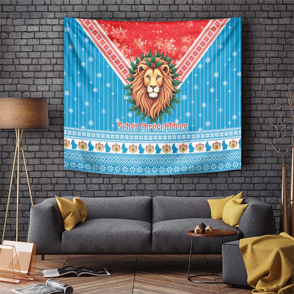 Luxembourg Christmas Tapestry Schei Chreschtdeeg Xmas Pattern - Wonder Print Shop