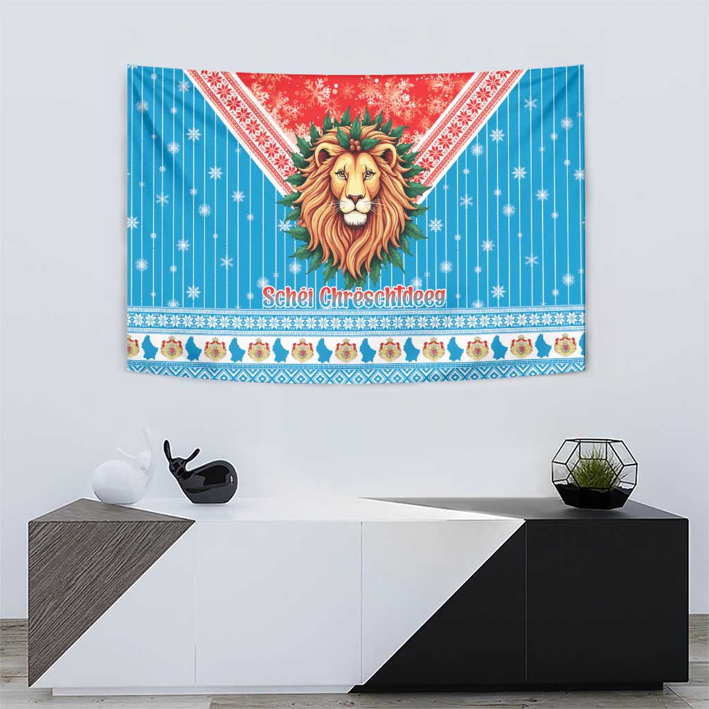 Luxembourg Christmas Tapestry Schei Chreschtdeeg Xmas Pattern - Wonder Print Shop
