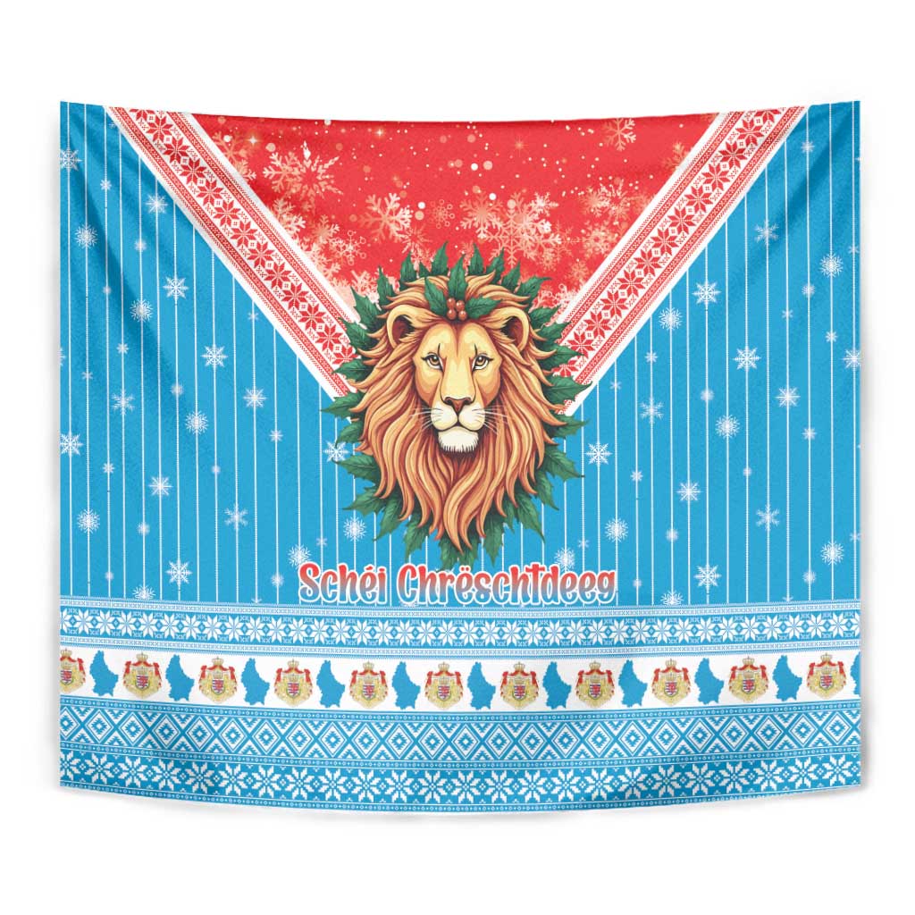 Luxembourg Christmas Tapestry Schei Chreschtdeeg Xmas Pattern - Wonder Print Shop