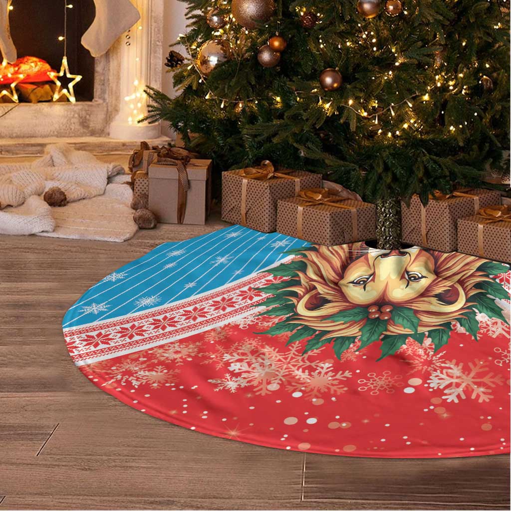 Luxembourg Christmas Tree Skirt Schei Chreschtdeeg Xmas Pattern - Wonder Print Shop