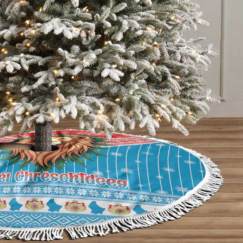 Luxembourg Christmas Tree Skirt Schei Chreschtdeeg Xmas Pattern - Wonder Print Shop