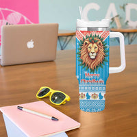 Luxembourg Christmas Tumbler With Handle Schei Chreschtdeeg Xmas Pattern - Wonder Print Shop