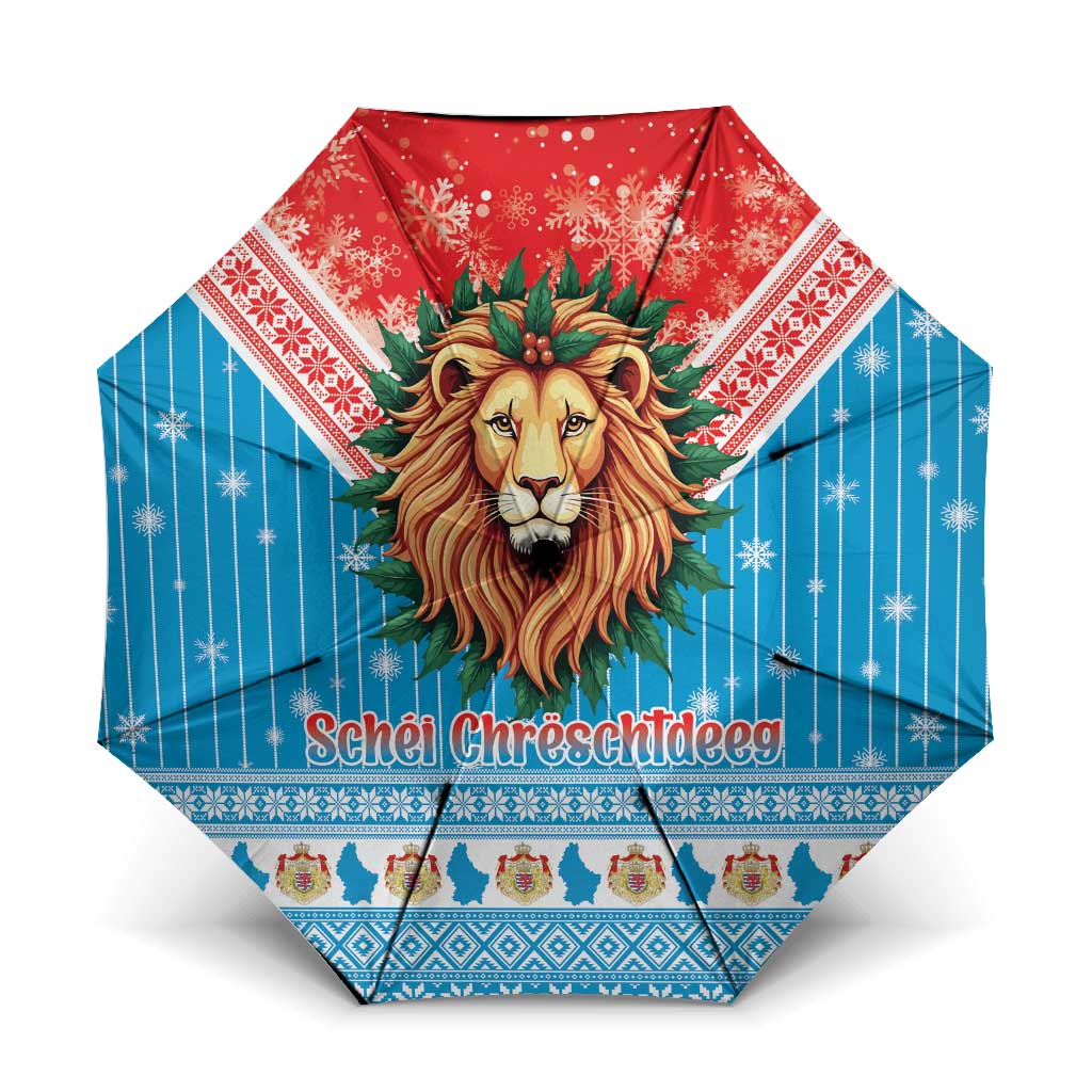 Luxembourg Christmas Umbrella Schei Chreschtdeeg Xmas Pattern - Wonder Print Shop