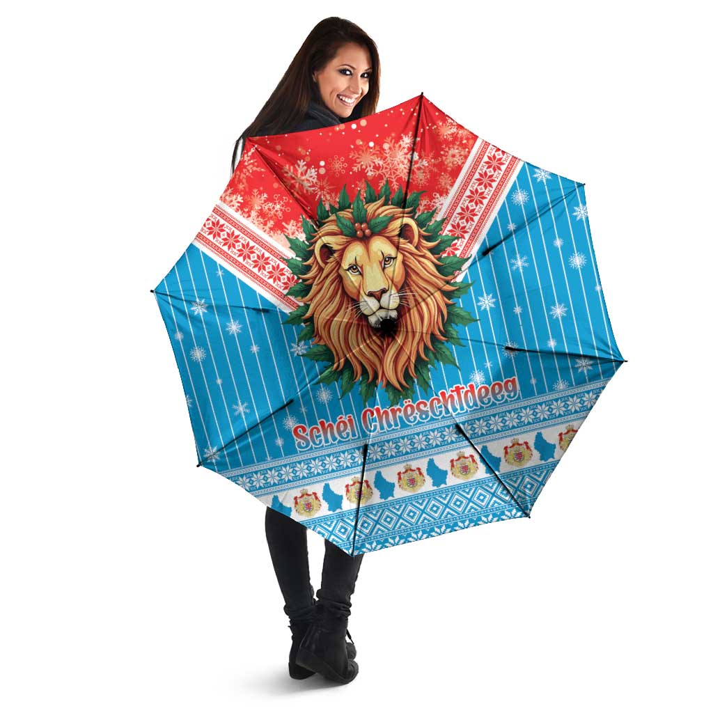 Luxembourg Christmas Umbrella Schei Chreschtdeeg Xmas Pattern - Wonder Print Shop