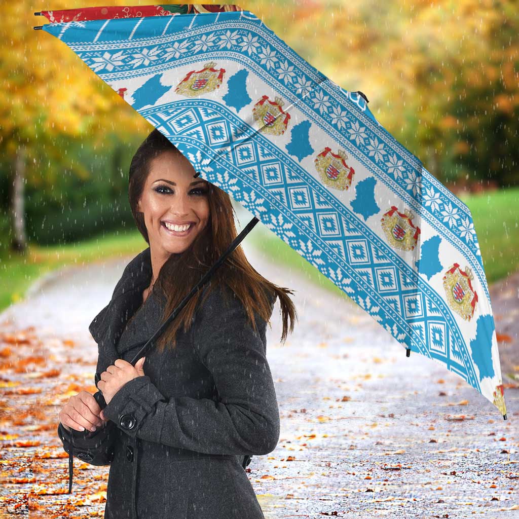 Luxembourg Christmas Umbrella Schei Chreschtdeeg Xmas Pattern - Wonder Print Shop