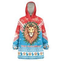 Luxembourg Christmas Wearable Blanket Hoodie Schei Chreschtdeeg Xmas Pattern - Wonder Print Shop