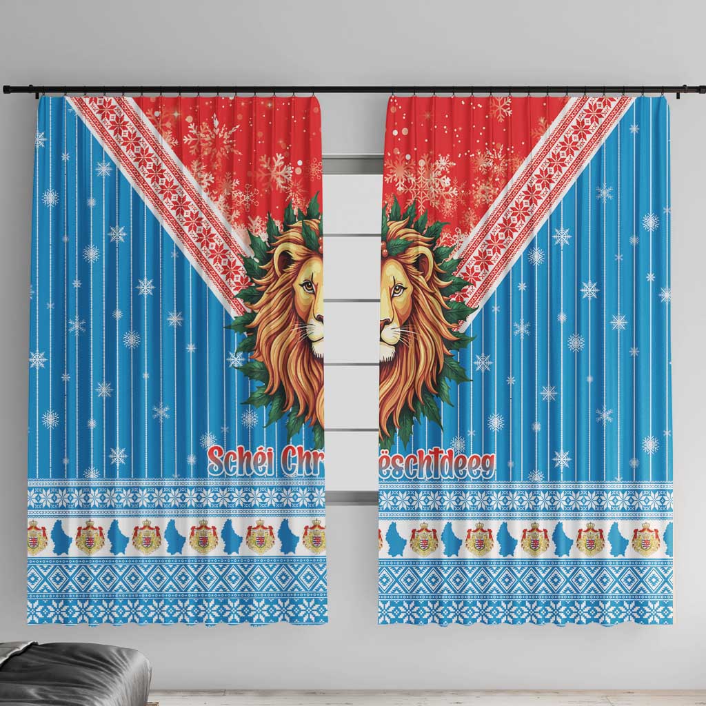 Luxembourg Christmas Window Curtain Schei Chreschtdeeg Xmas Pattern - Wonder Print Shop