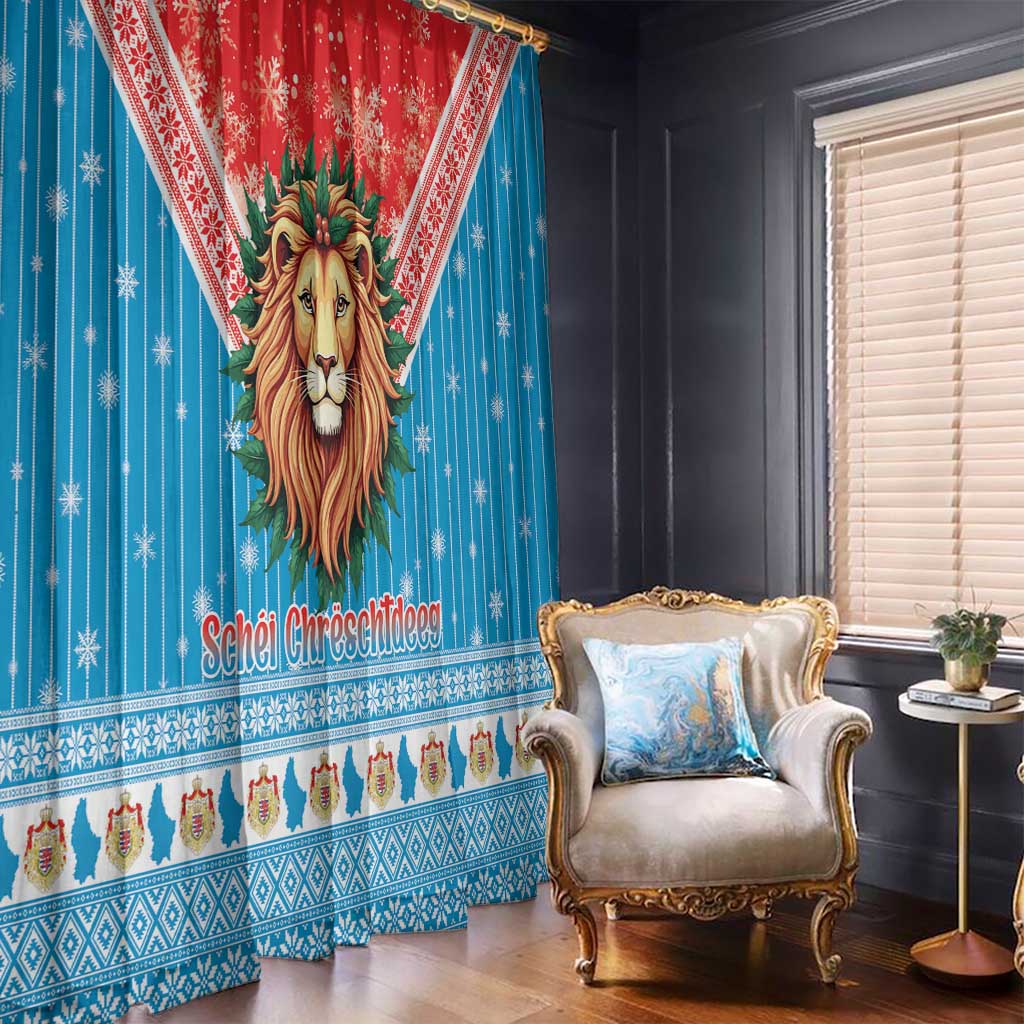 Luxembourg Christmas Window Curtain Schei Chreschtdeeg Xmas Pattern - Wonder Print Shop