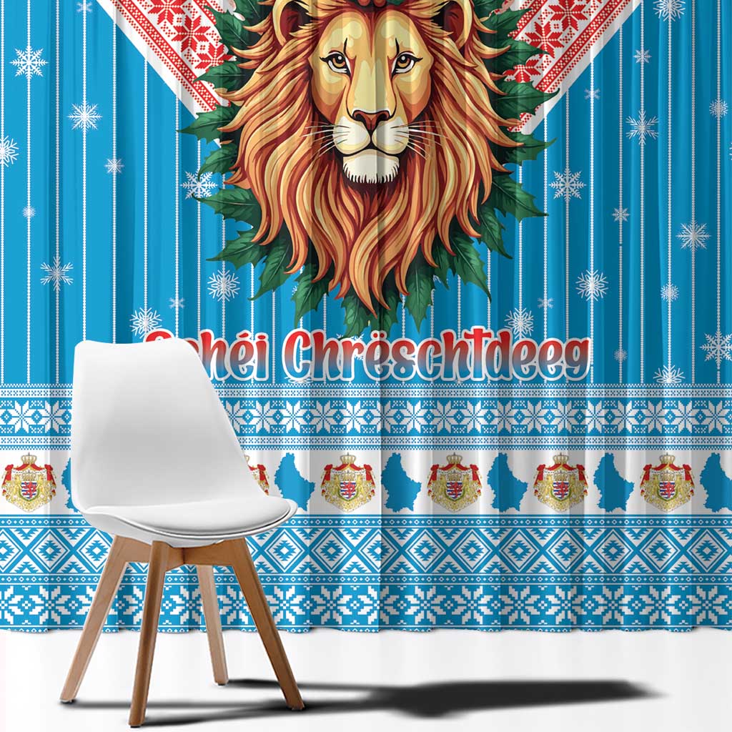 Luxembourg Christmas Window Curtain Schei Chreschtdeeg Xmas Pattern - Wonder Print Shop