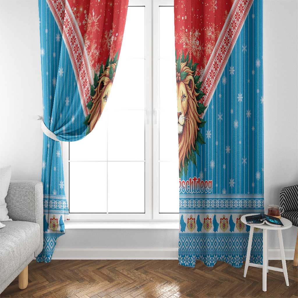 Luxembourg Christmas Window Curtain Schei Chreschtdeeg Xmas Pattern - Wonder Print Shop