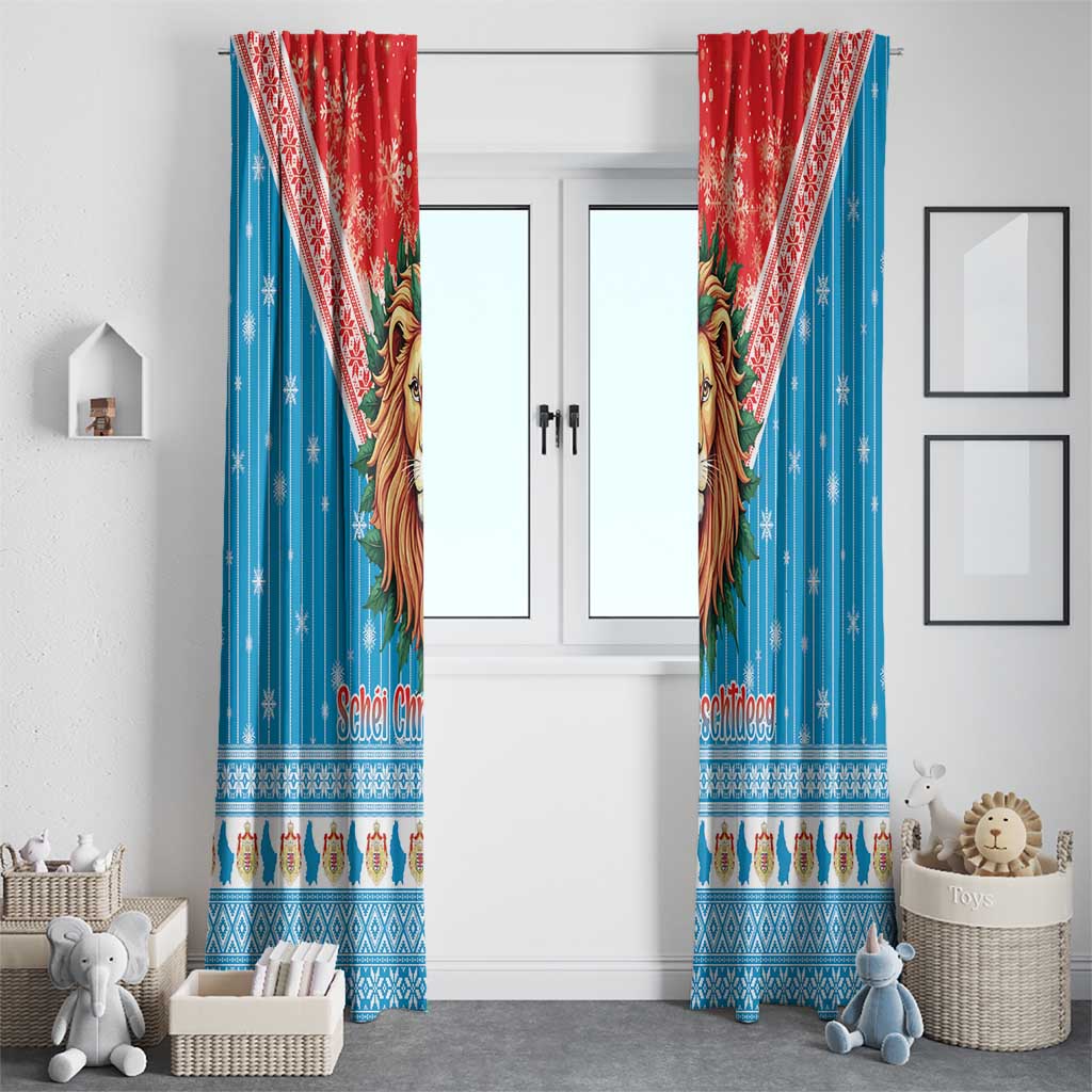 Luxembourg Christmas Window Curtain Schei Chreschtdeeg Xmas Pattern - Wonder Print Shop