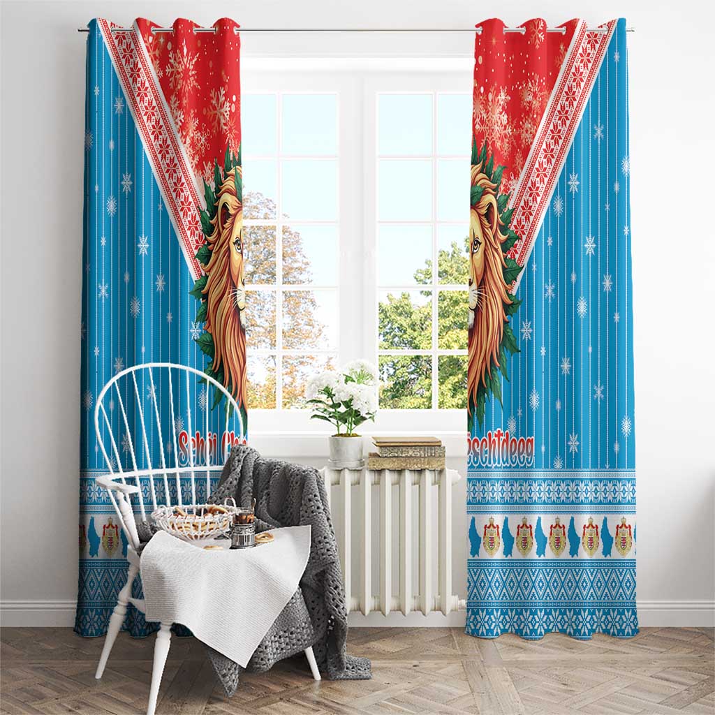 Luxembourg Christmas Window Curtain Schei Chreschtdeeg Xmas Pattern - Wonder Print Shop