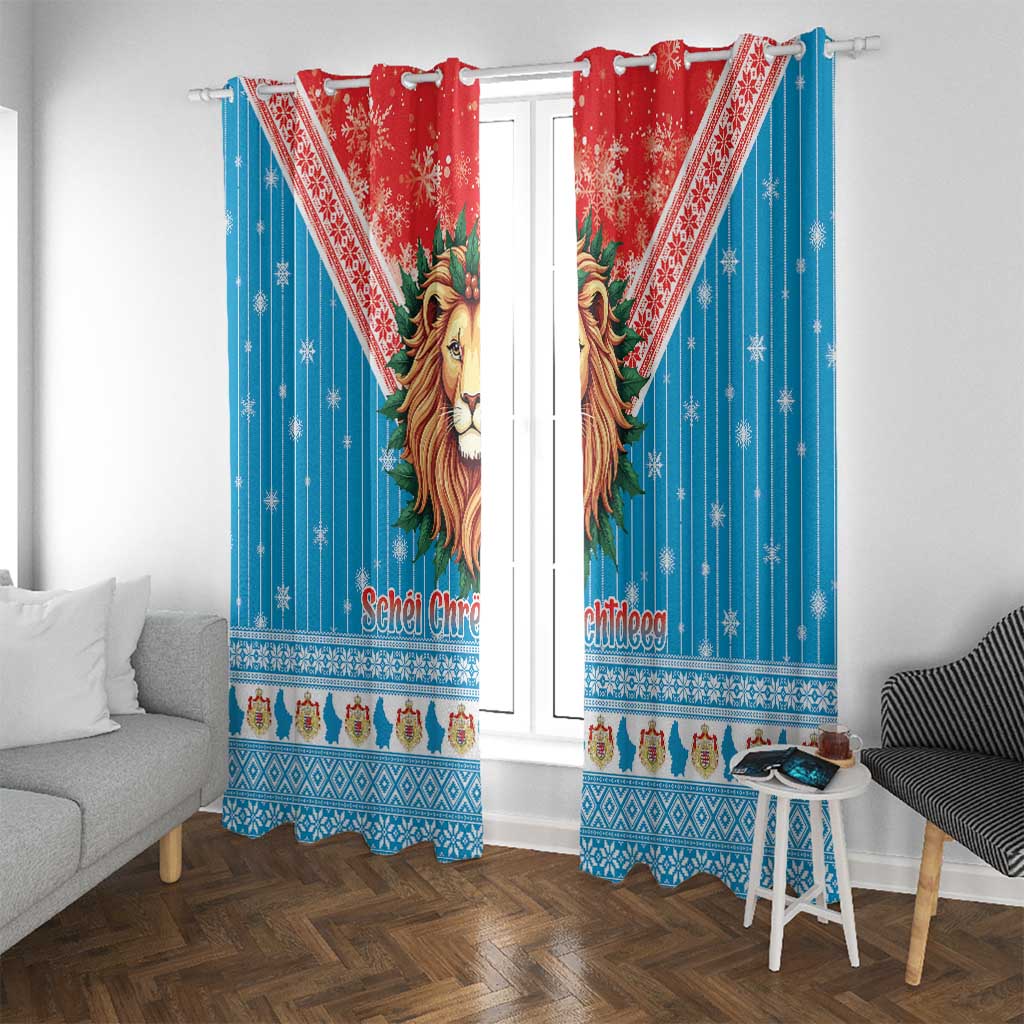 Luxembourg Christmas Window Curtain Schei Chreschtdeeg Xmas Pattern - Wonder Print Shop