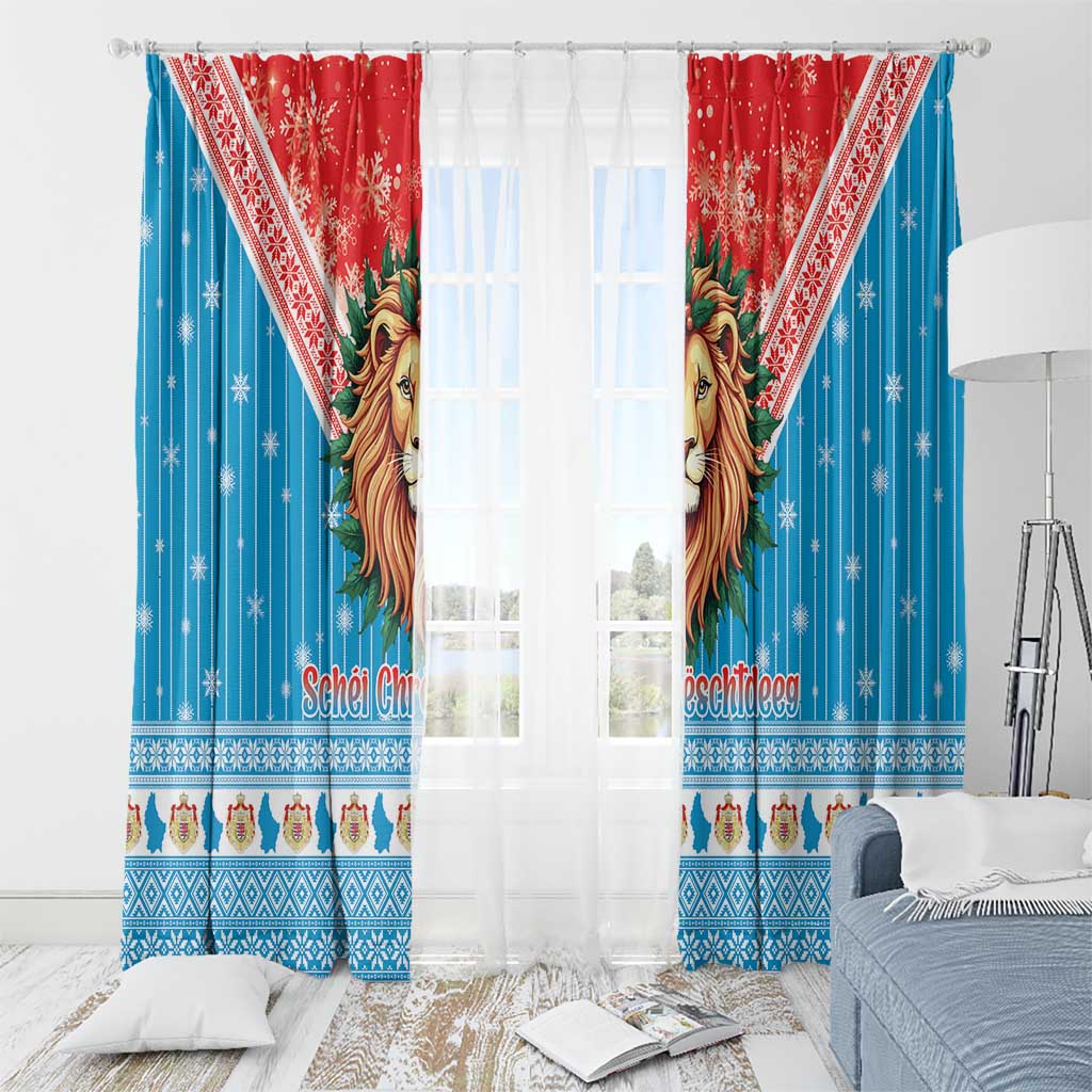 Luxembourg Christmas Window Curtain Schei Chreschtdeeg Xmas Pattern - Wonder Print Shop