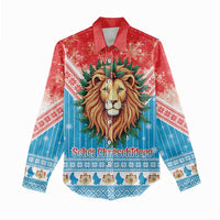 Luxembourg Christmas Women Casual Shirt Schei Chreschtdeeg Xmas Pattern - Wonder Print Shop