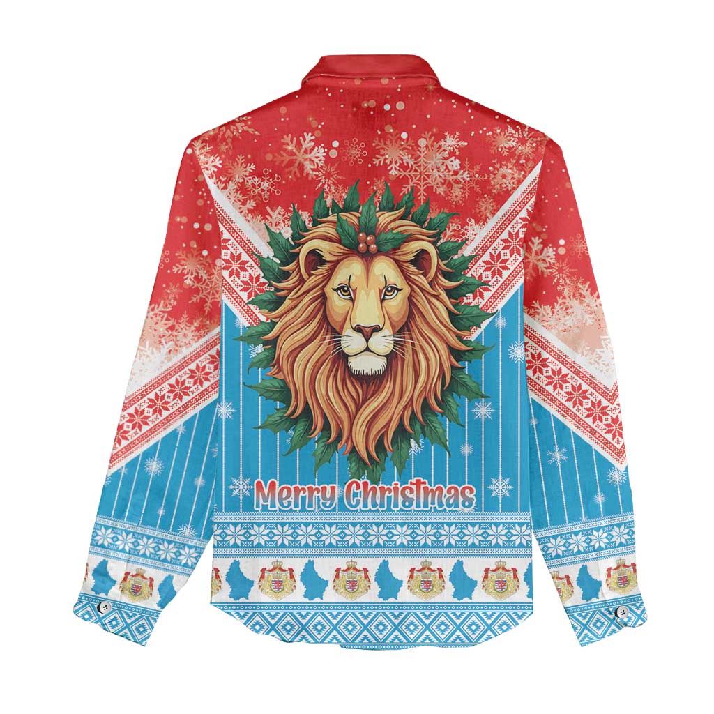 Luxembourg Christmas Women Casual Shirt Schei Chreschtdeeg Xmas Pattern - Wonder Print Shop
