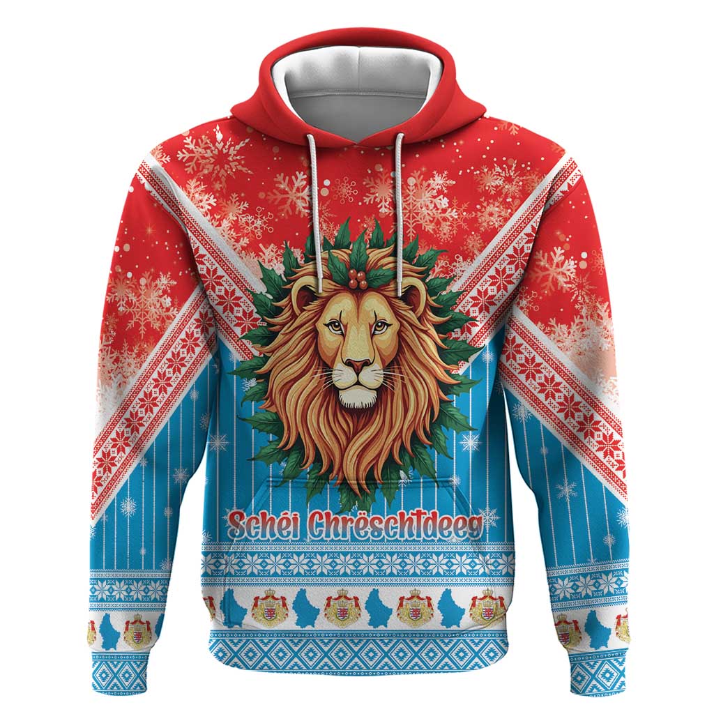 Luxembourg Christmas Zip Hoodie Schei Chreschtdeeg Xmas Pattern - Wonder Print Shop