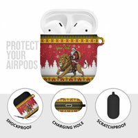 Belgium Christmas Personalized AirPods Case Santa Riding Lion - Wonder Print Shop
