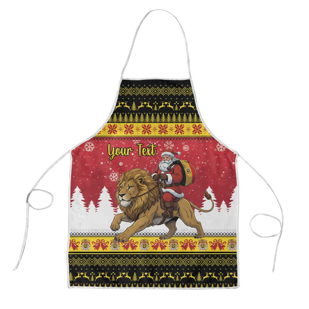 Belgium Christmas Personalized Apron Santa Riding Lion - Wonder Print Shop