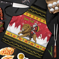 Belgium Christmas Personalized Apron Santa Riding Lion - Wonder Print Shop