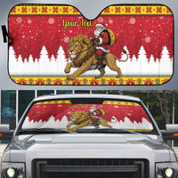 Belgium Christmas Personalized Auto Sun Shade Santa Riding Lion - Wonder Print Shop