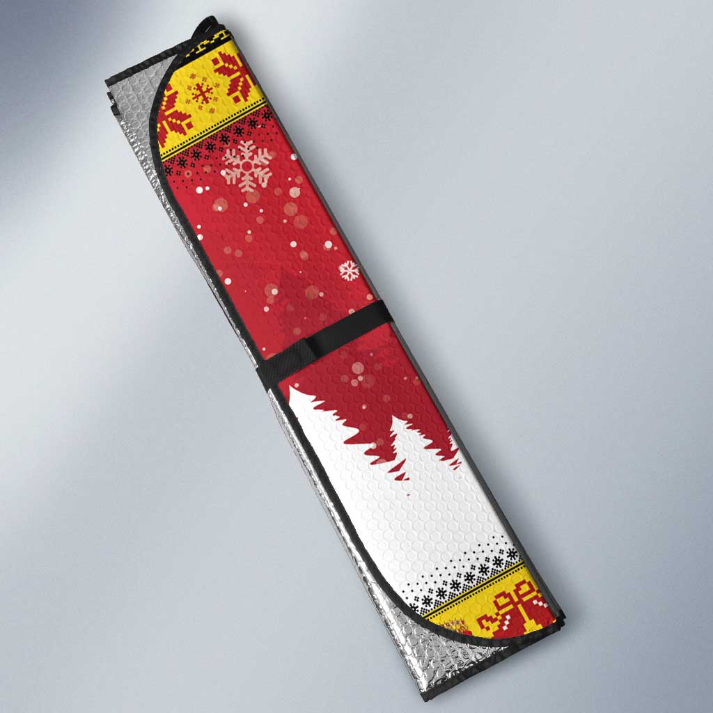 Belgium Christmas Personalized Auto Sun Shade Santa Riding Lion - Wonder Print Shop