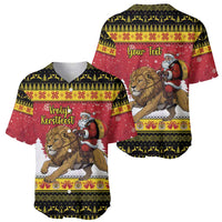 Belgium Christmas Personalized Baseball Jersey Santa Riding Lion - Wonder Print Shop