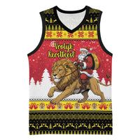 Belgium Christmas Personalized Basketball Jersey Santa Riding Lion - Wonder Print Shop