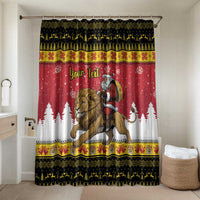 Belgium Christmas Personalized Bathroom Set Santa Riding Lion - Wonder Print Shop