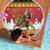 Belgium Christmas Personalized Beach Blanket Santa Riding Lion - Wonder Print Shop