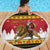 Belgium Christmas Personalized Beach Blanket Santa Riding Lion - Wonder Print Shop