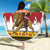 Belgium Christmas Personalized Beach Blanket Santa Riding Lion - Wonder Print Shop