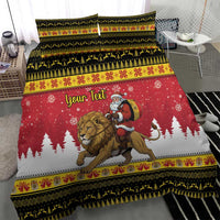 Belgium Christmas Personalized Bedding Set Santa Riding Lion - Wonder Print Shop