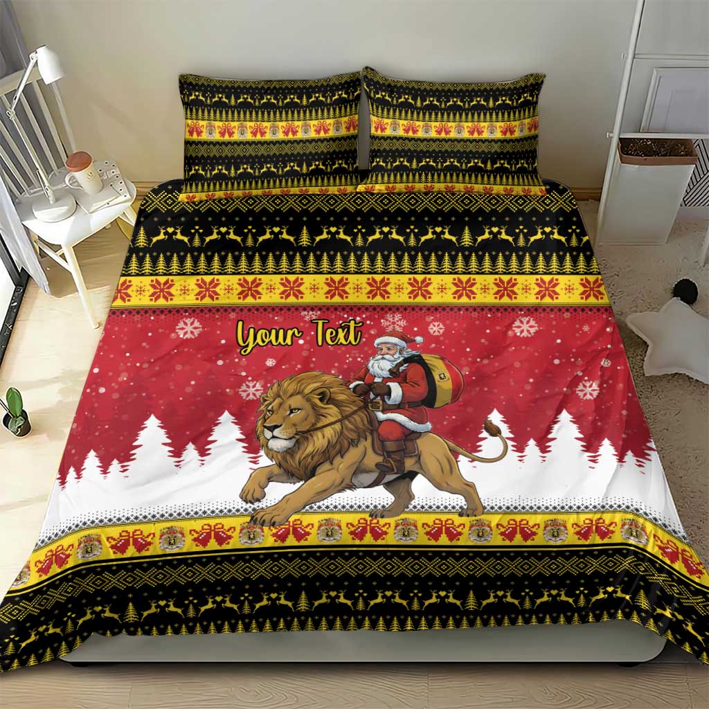 Belgium Christmas Personalized Bedding Set Santa Riding Lion - Wonder Print Shop