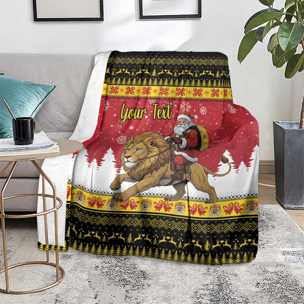 Belgium Christmas Personalized Blanket Santa Riding Lion - Wonder Print Shop