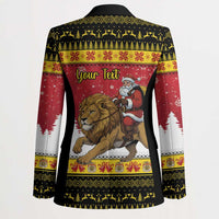 Belgium Christmas Personalized Blazer Santa Riding Lion - Wonder Print Shop