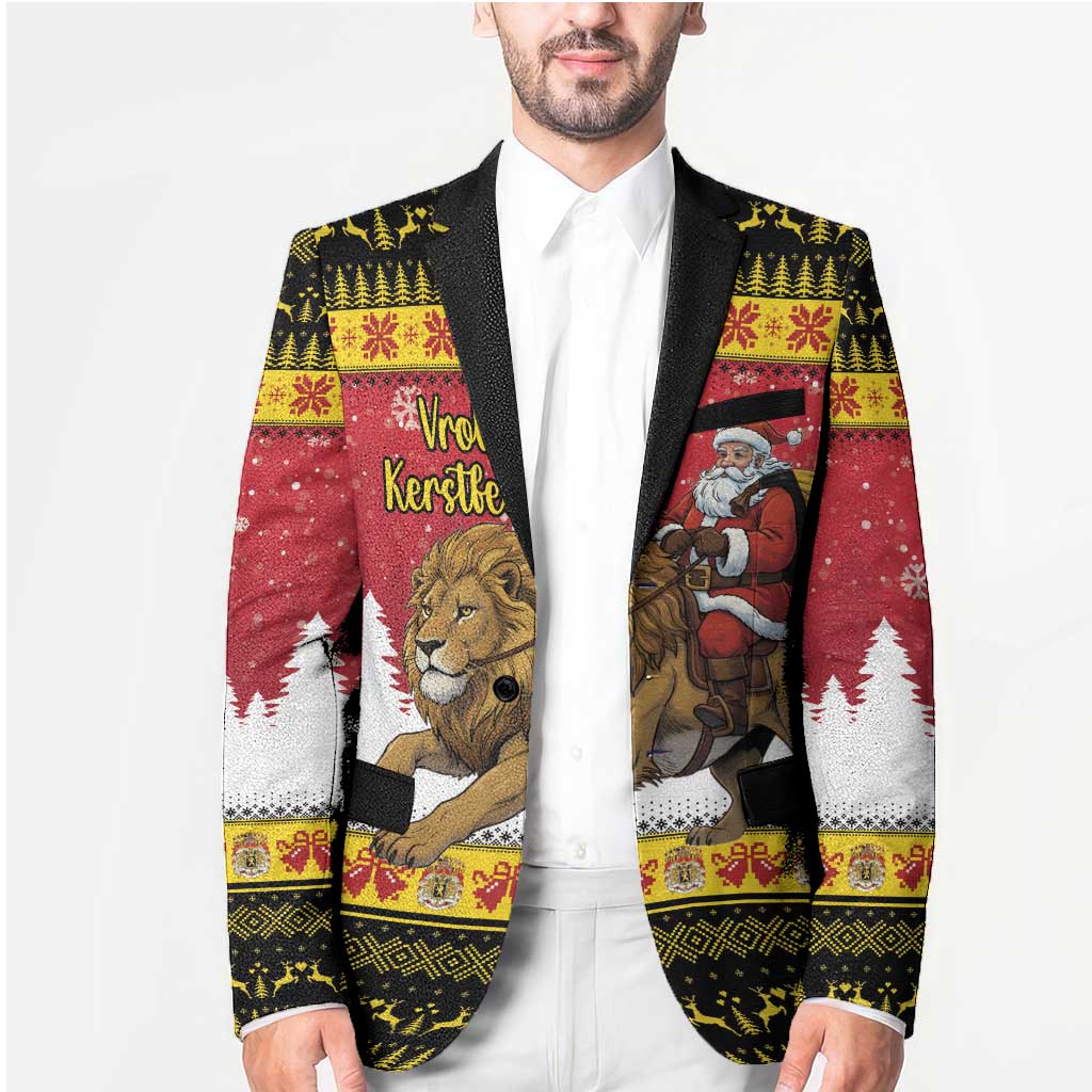 Belgium Christmas Personalized Blazer Santa Riding Lion - Wonder Print Shop