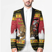 Belgium Christmas Personalized Blazer Santa Riding Lion - Wonder Print Shop