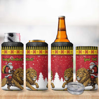 Belgium Christmas Personalized 4 in 1 Can Cooler Tumbler Santa Riding Lion - Wonder Print Shop