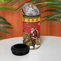 Belgium Christmas Personalized 4 in 1 Can Cooler Tumbler Santa Riding Lion - Wonder Print Shop