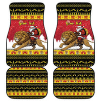 Belgium Christmas Personalized Car Mats Santa Riding Lion - Wonder Print Shop