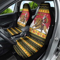 Belgium Christmas Personalized Car Seat Cover Santa Riding Lion - Wonder Print Shop