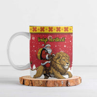 Belgium Christmas Personalized Ceramic Mug Santa Riding Lion - Wonder Print Shop