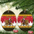 Belgium Christmas Personalized Ceramic Ornament Santa Riding Lion - Wonder Print Shop