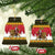 Belgium Christmas Personalized Ceramic Ornament Santa Riding Lion - Wonder Print Shop