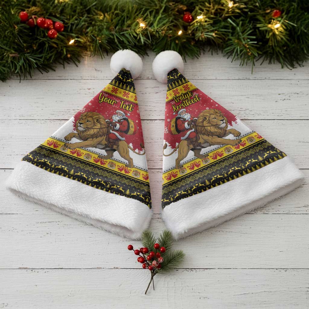 Belgium Christmas Personalized Christmas Santa Hat Santa Riding Lion - Wonder Print Shop