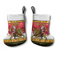 Belgium Christmas Personalized Christmas Stocking Santa Riding Lion - Wonder Print Shop