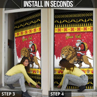 Belgium Christmas Personalized Door Cover Santa Riding Lion - Wonder Print Shop