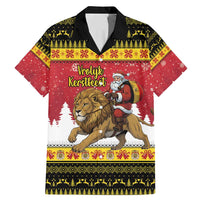 Belgium Christmas Personalized Family Matching Mermaid Dress and Hawaiian Shirt Santa Riding Lion - Wonder Print Shop